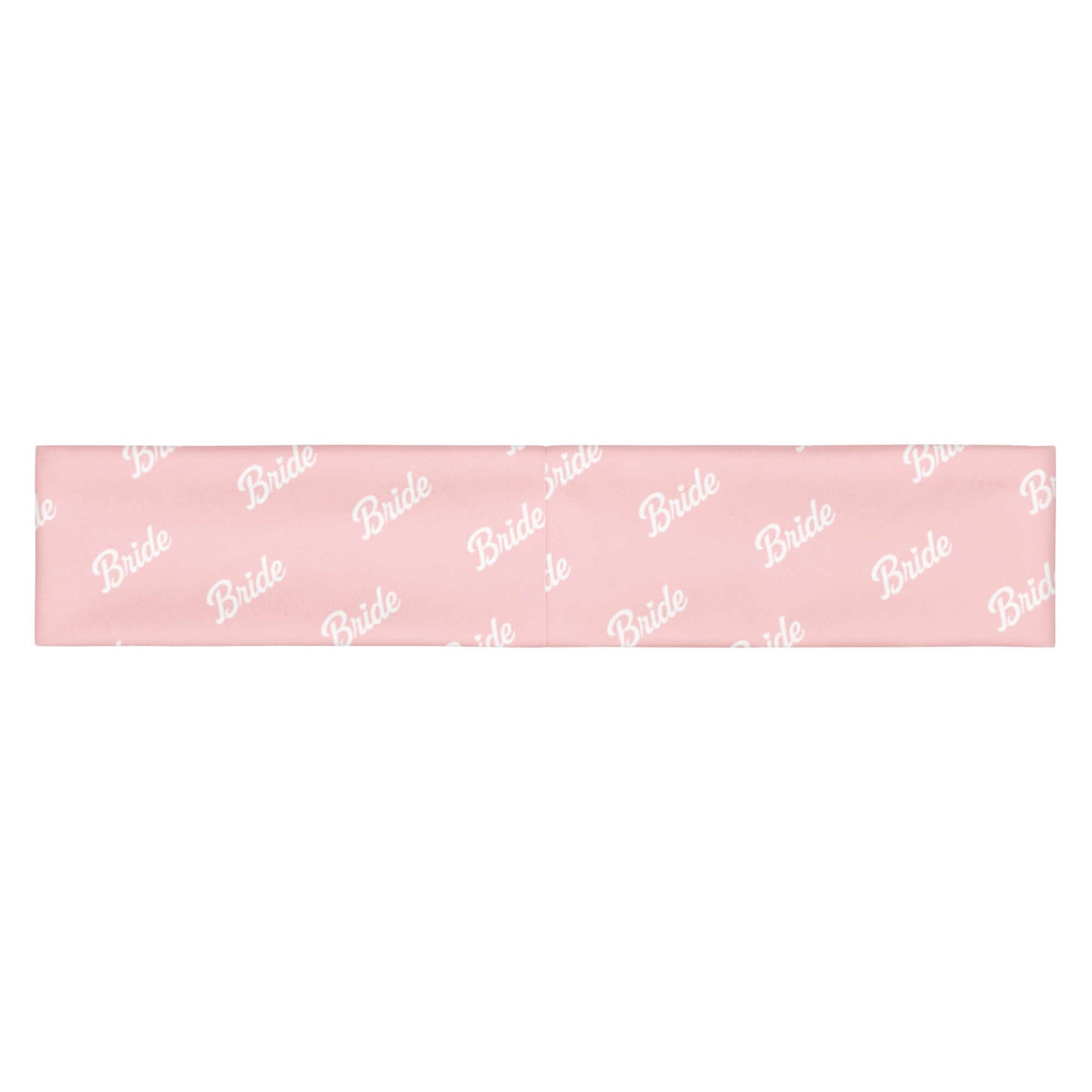 Fascia rosa per capelli con scritta 'Bride', ideale per momenti eleganti e attività relax pre-matrimonio.