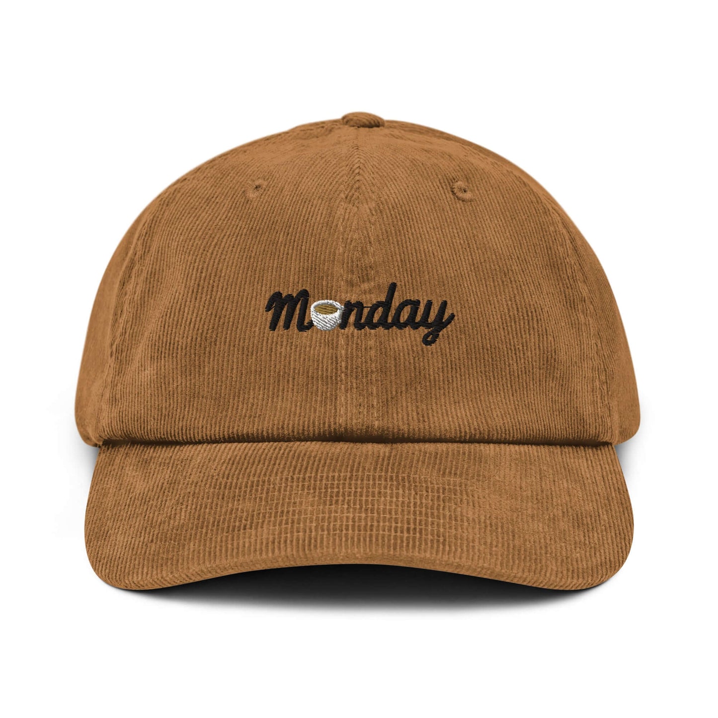 Cappello in velluto a coste "Monday" con ricamo, morbido e durevole, perfetto per ogni occasione.