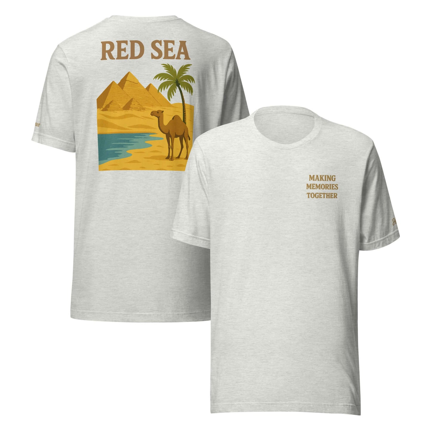 T-Shirt vacanze da uomo con design Mar Rosso e frase 'Making Memories Together', maglietta ricamata.