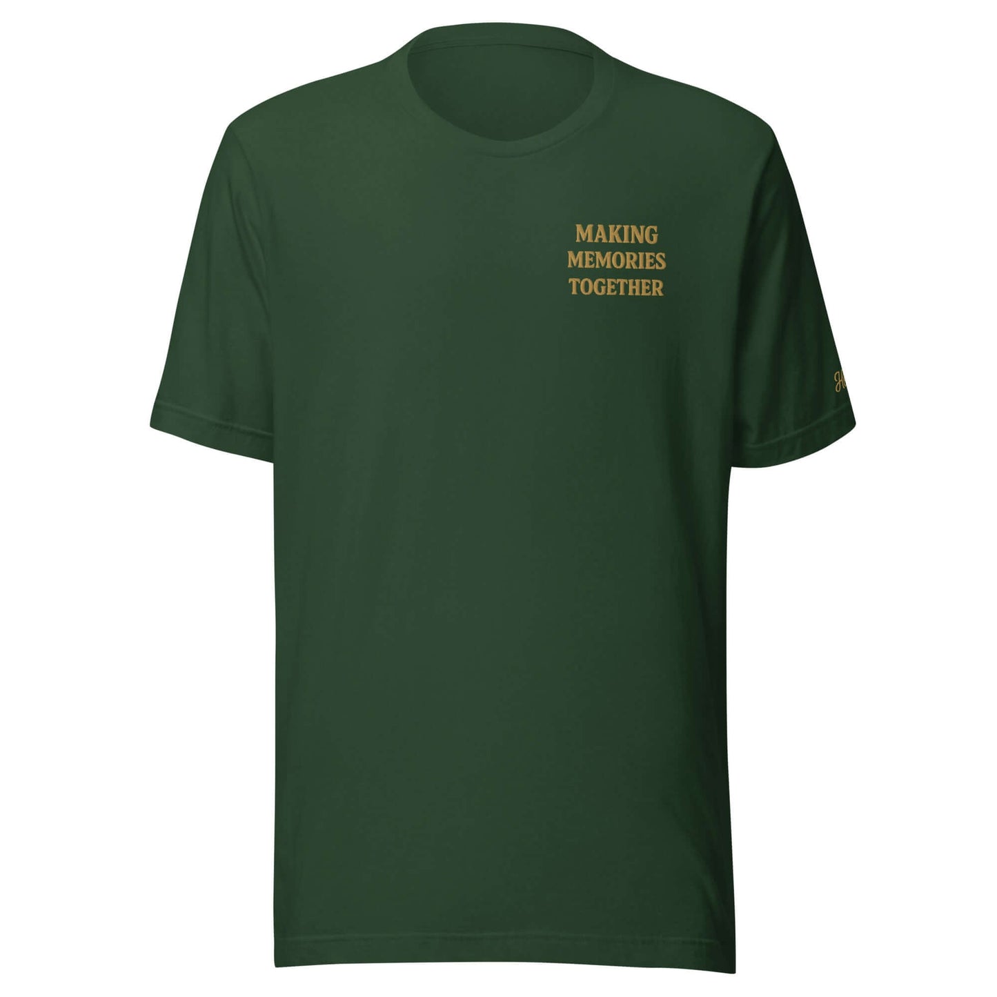 T-shirt vacanze Mar Rosso da uomo, maglietta ricamata con frase 'Making Memories Together'.