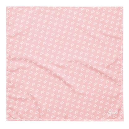 Bandana rosa con stampa "Team Bride" in bianco, versatile per addio al nubilato e look coordinati.