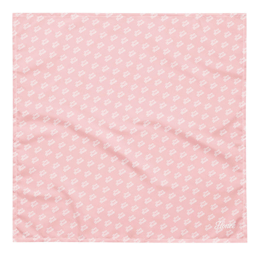 Bandana rosa con stampa "Team Bride" in bianco, versatile per addio al nubilato e look coordinati.