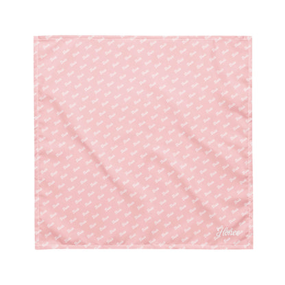 Pink bandana with all-over 'Bride' print, perfect accessory for bridal occasions.