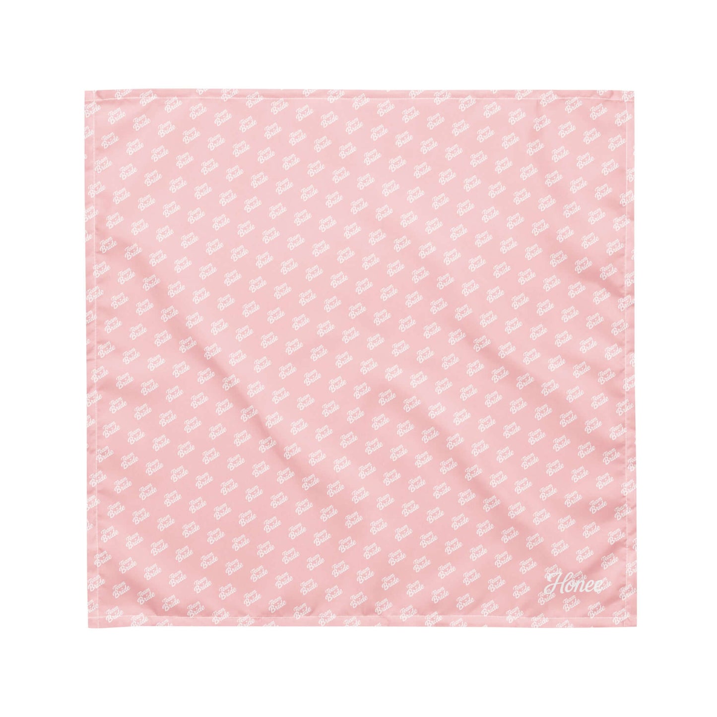 Pink bandana with all-over 'Team Bride' print, perfect accessory for bachelorette celebrations.