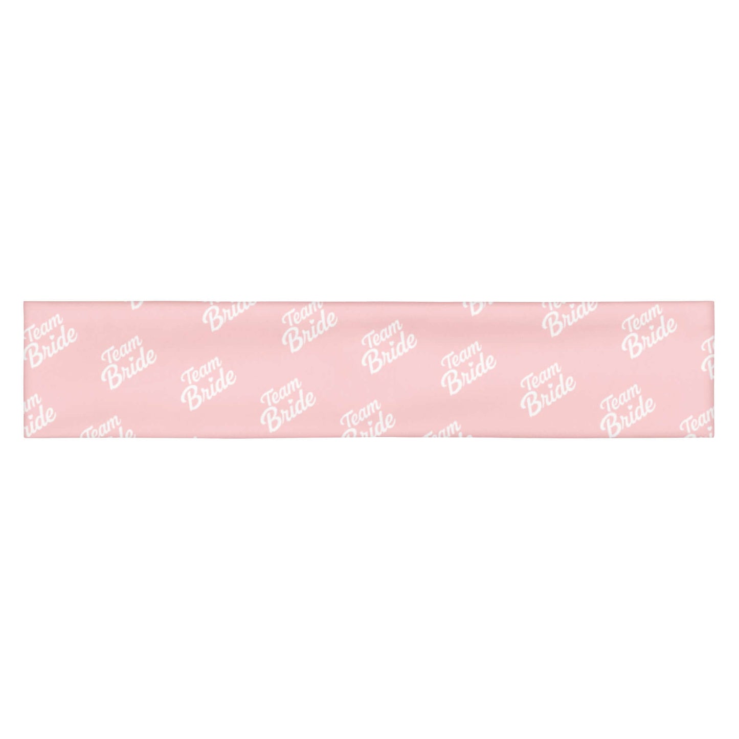 Fascia per capelli rosa con scritta bianca 'Team Bride' per eventi speciali e bridal kit.