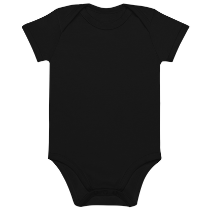 Body neonato personalizzato in cotone organico, disponibile in nero, perfetto per ricamati e dediche.
