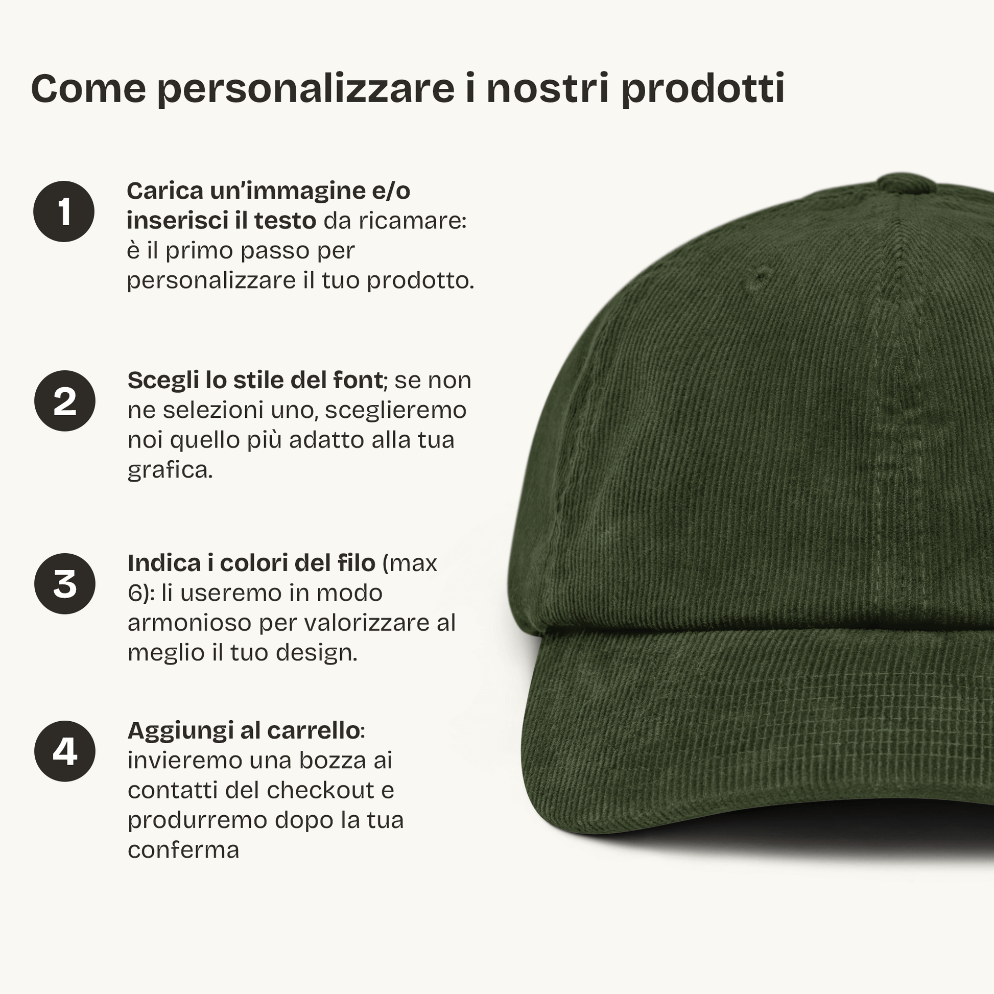 Come personalizzare un cappellino ricamato in velluto: guida passo passo per il design unico.