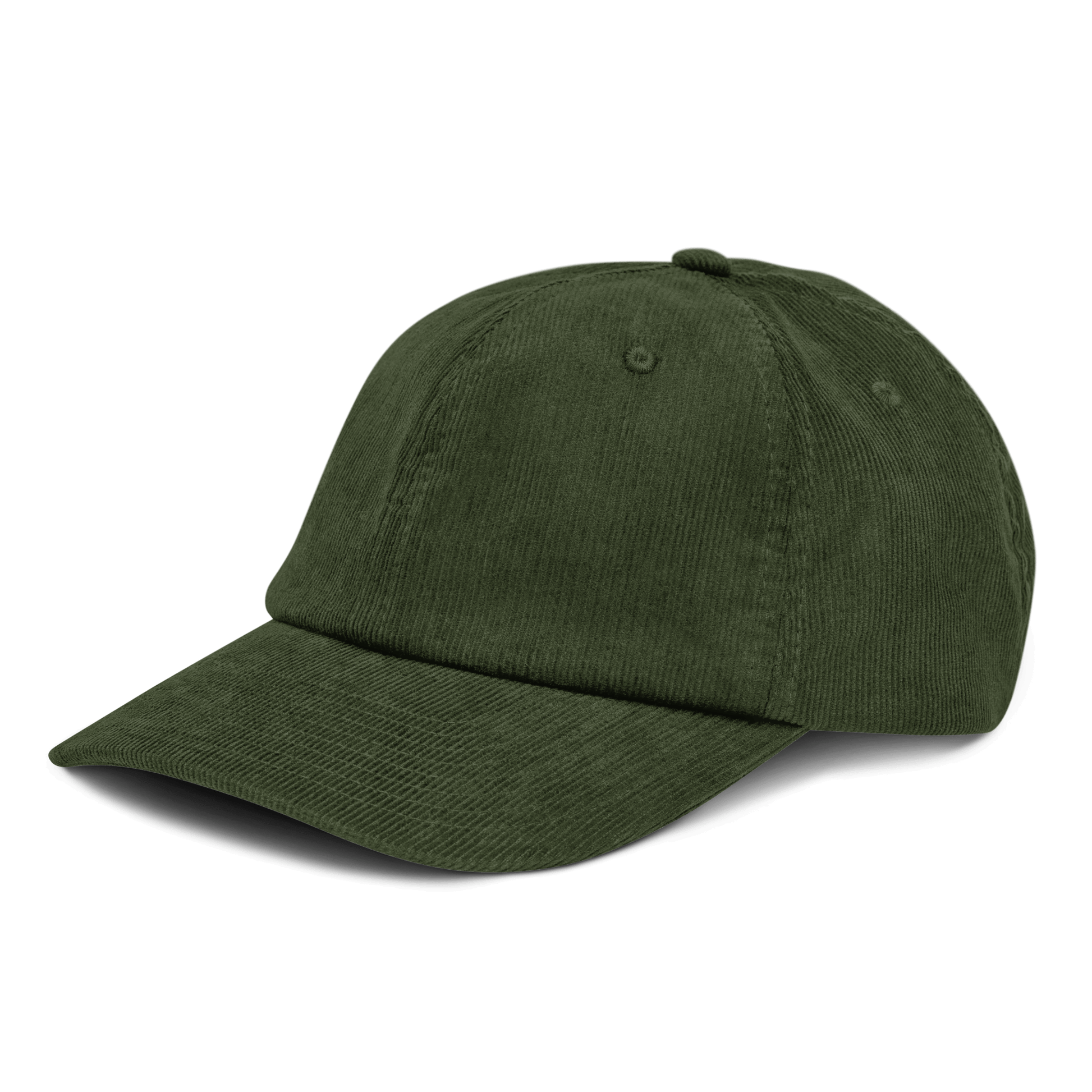 Cappellino ricamato in velluto verde scuro, accessorio stiloso e unico con visiera sagomata.