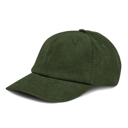 Cappellino ricamato in velluto verde scuro, accessorio stiloso e unico con visiera sagomata.