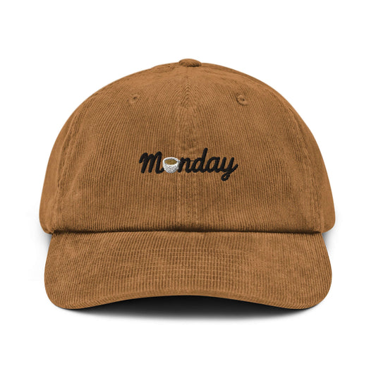 Cappello in velluto a coste "Monday" con ricamo, morbido e durevole, perfetto per ogni occasione.