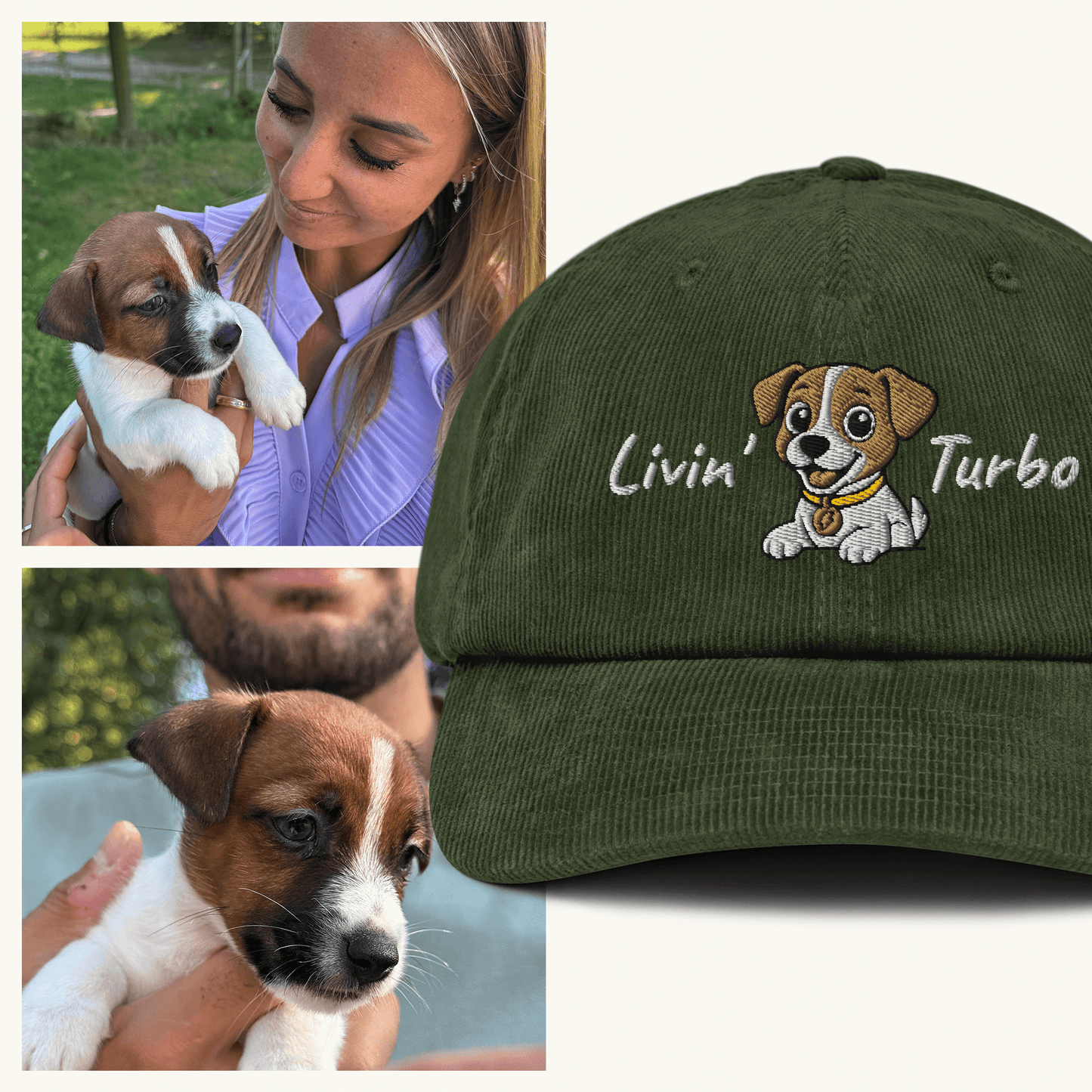 Cappellino ricamato personalizzato in velluto