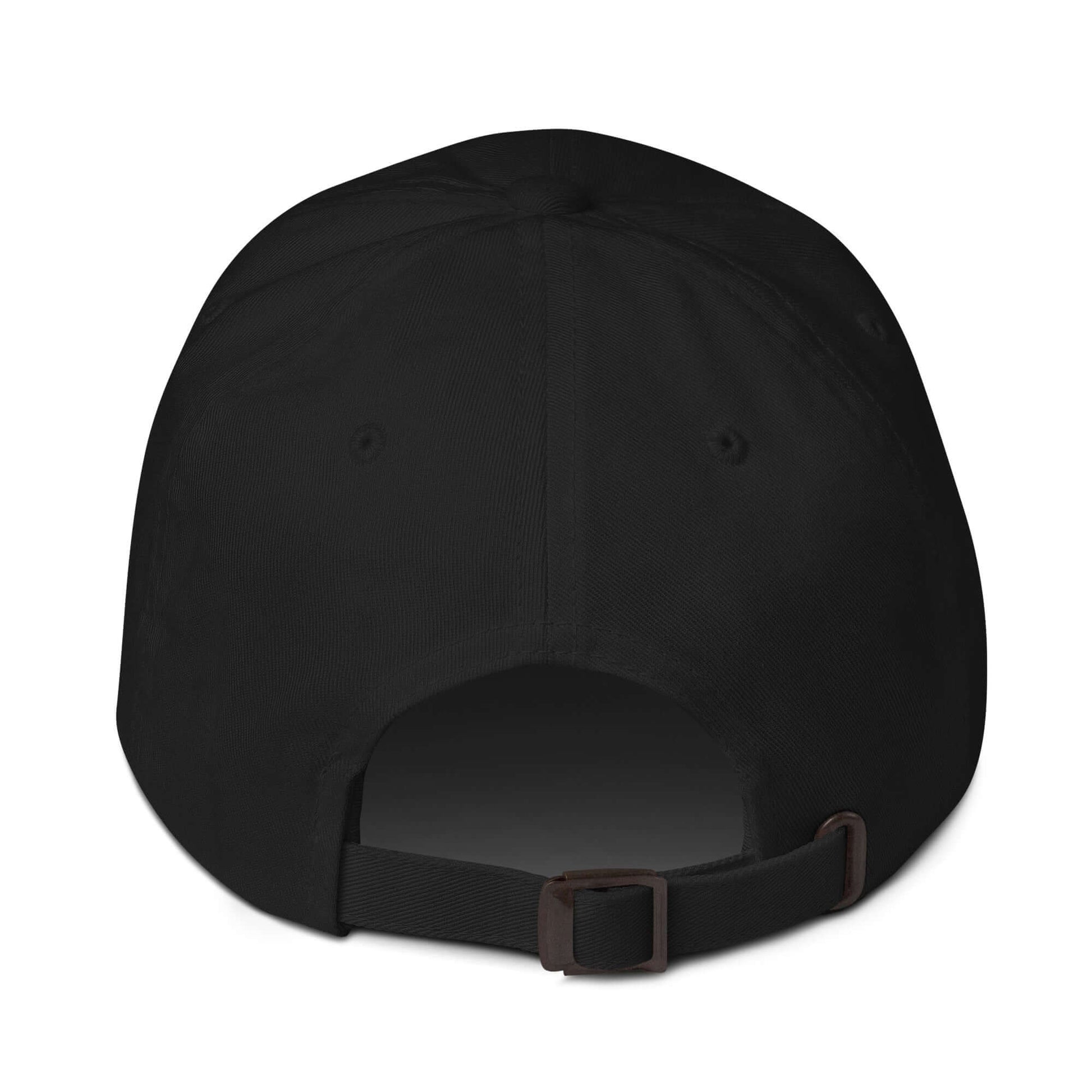 Retro del cappellino unisex ricamato Honeymoon Vibes, colore nero, con chiusura regolabile.