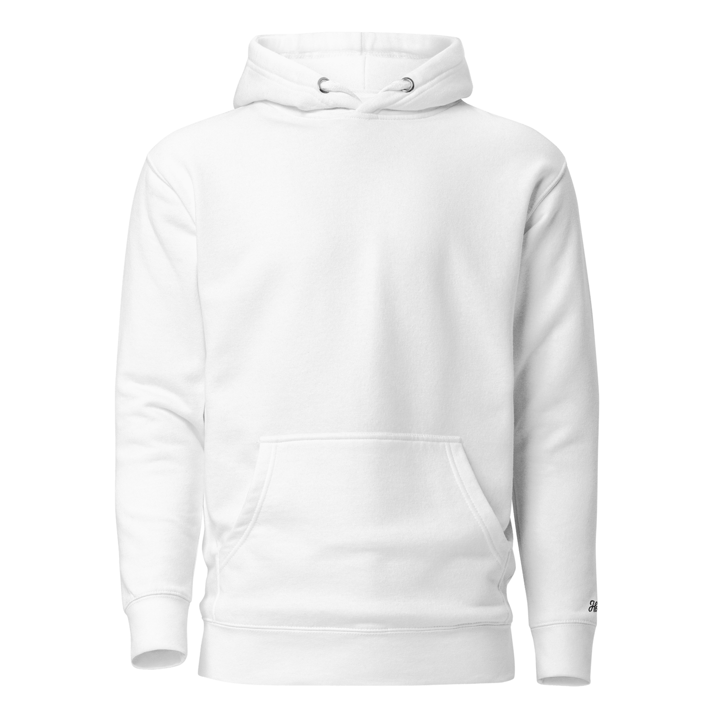 Felpa ricamata personalizzata con cappuccio di colore bianco, morbida e calda, ideale per ogni occasione.