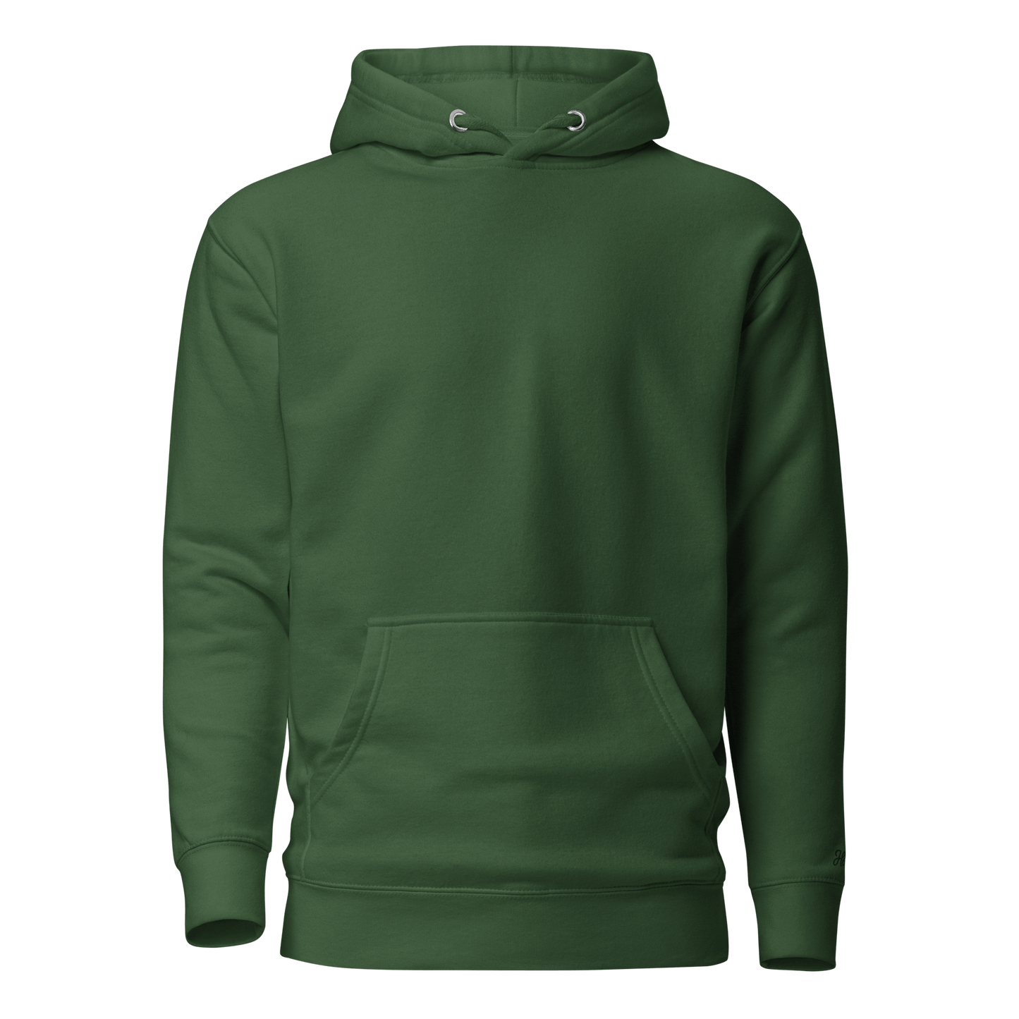 Felpa ricamata personalizzata verde con cappuccio, morbida e calda, ideale per ogni occasione.