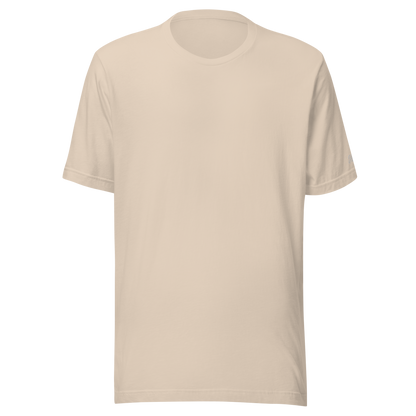 Maglietta beige a maniche corte in cotone di alta qualità, perfetta per ricami personalizzati.