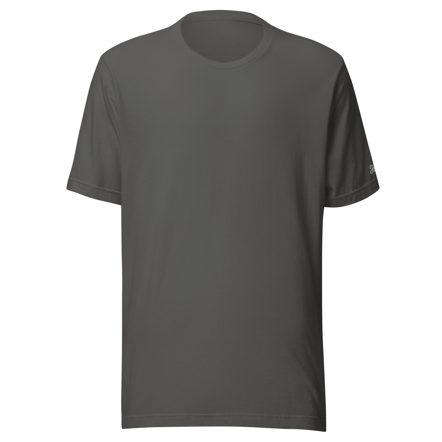 Maglietta ricamata personalizzata in cotone di alta qualità, colore grigio, stile semplice e moderno.