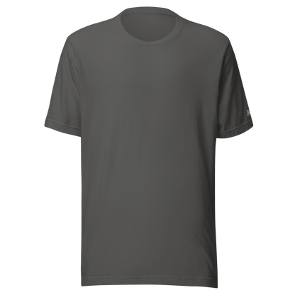 Maglietta ricamata personalizzata in cotone di alta qualità, colore grigio, stile semplice e moderno.