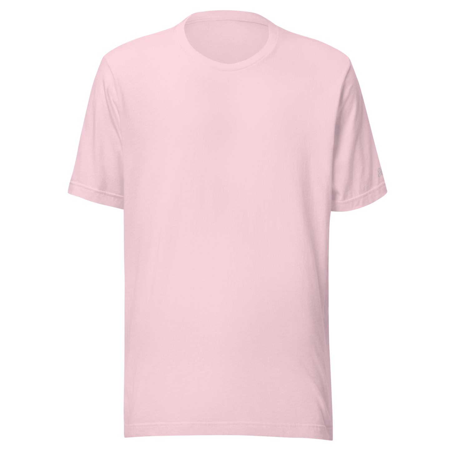 Maglietta ricamata personalizzata color rosa in cotone di alta qualità.