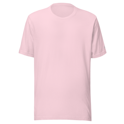 Maglietta ricamata personalizzata color rosa in cotone di alta qualità.