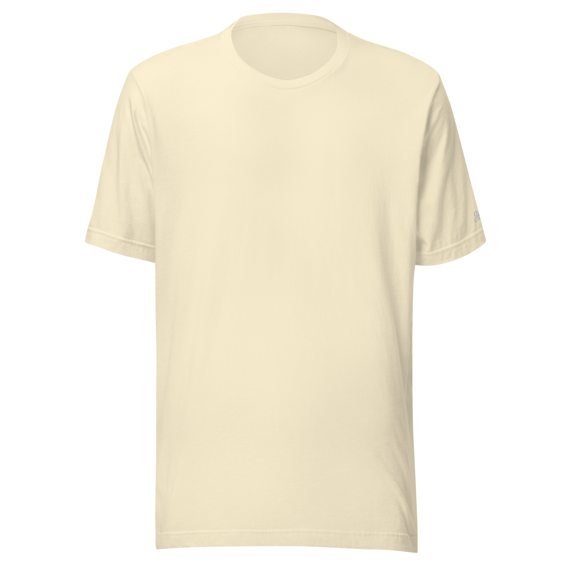 Maglietta personalizzata beige in cotone di alta qualità, ideale per ricami personalizzati.