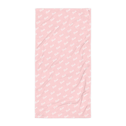 Asciugamano rosa 'Bride' elegante per momenti speciali, perfetto per matrimoni e spa.