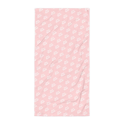 Telo mare rosa con scritta bianca 'Team Bride', ideale per momenti di relax e preparativi per la sposa.
