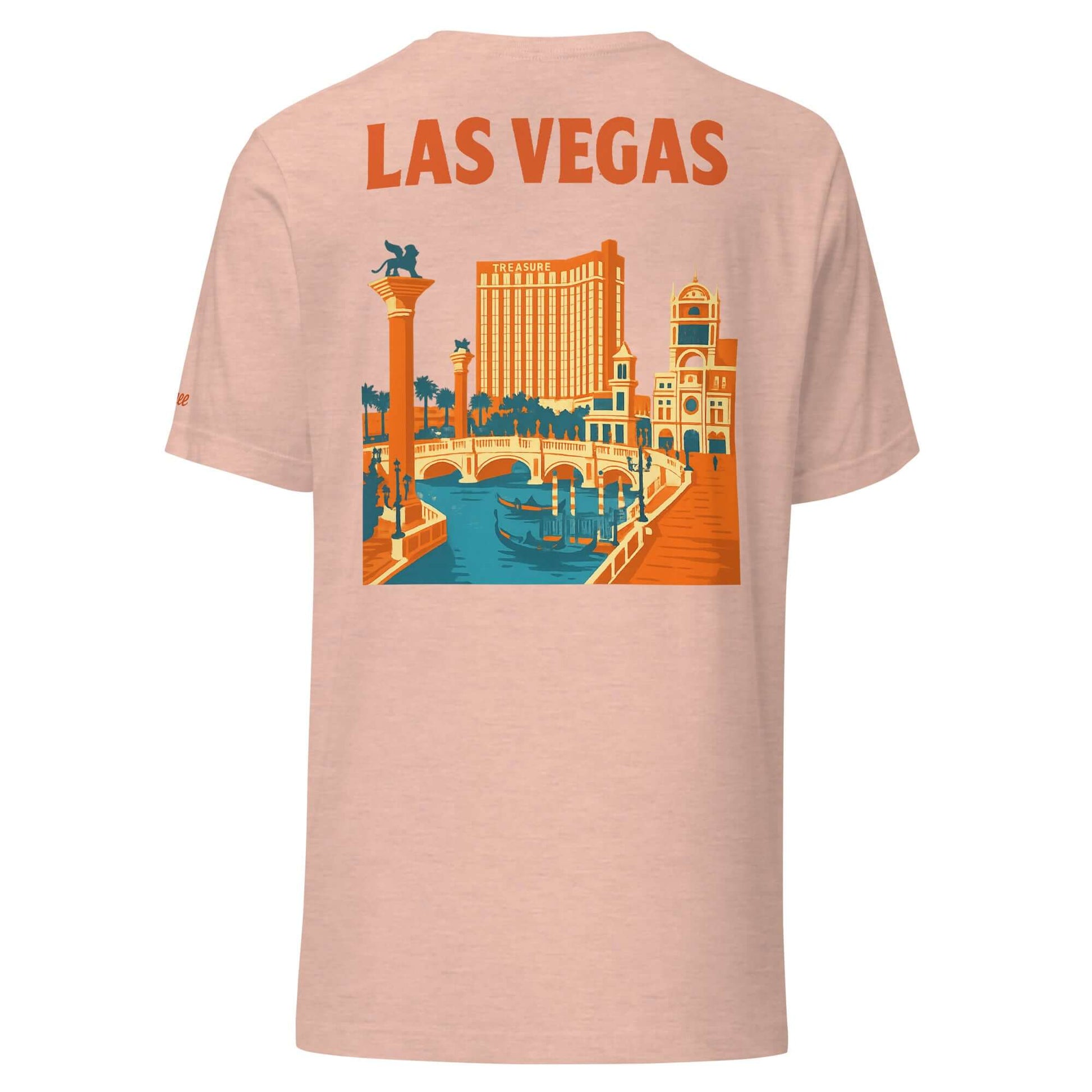 Maglietta ricamata da donna con stampa Las Vegas sul retro, perfetta per un look casual.