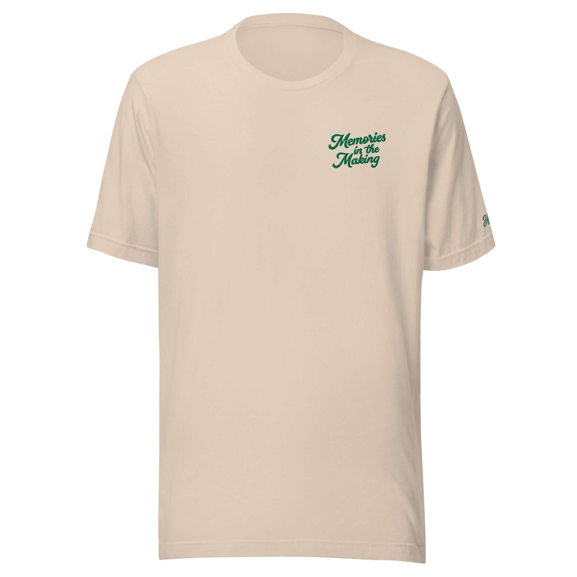 T-shirt da uomo Bali ricamata 'Memories in the Making', ideale per t-shirt vacanze e maglietta coppia.