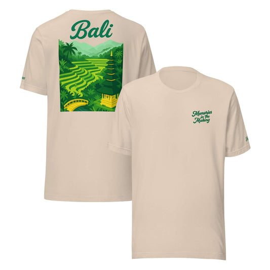 T-shirt Bali da uomo con frase ricamata, maglietta vacanze unica per coppie e momenti speciali.